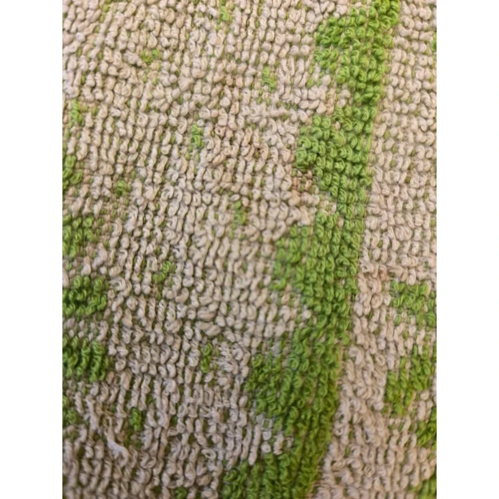 Vintage Lady Pepperell Towels  Green Floral Fringe  USA  Set of 2